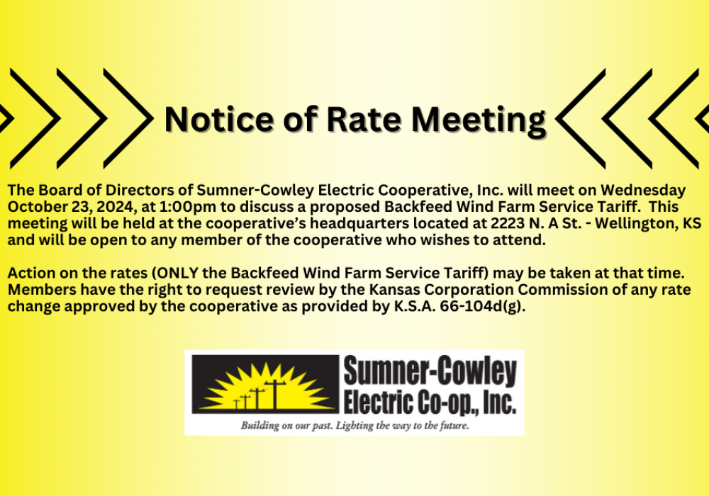 NOTICE OF RATE MEETING